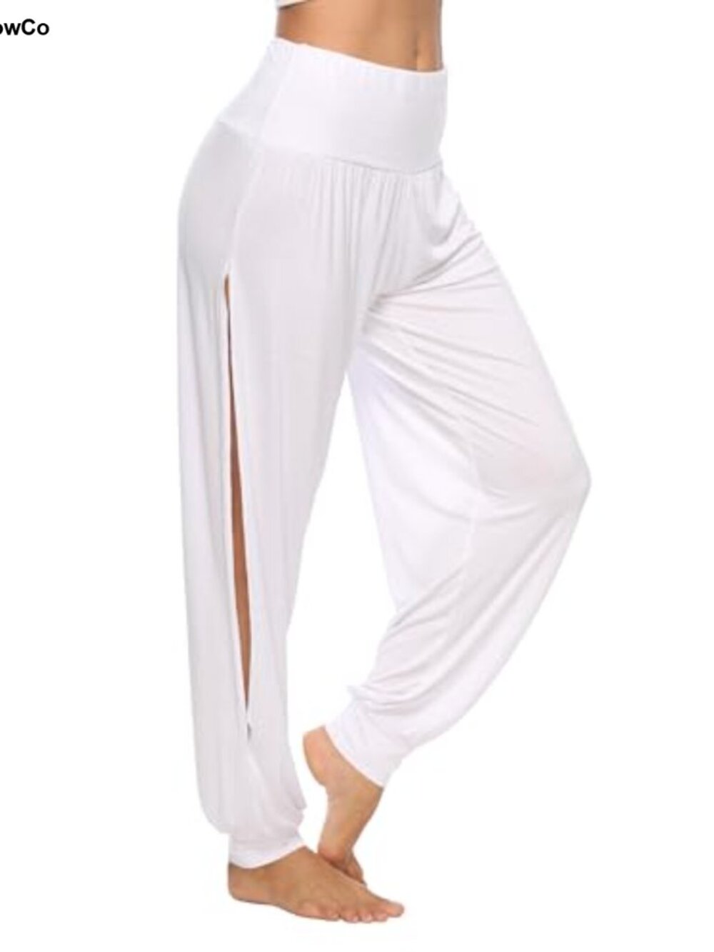 Harem Yoga Pants Side Slit Rayon Blend Workout Sweatpants